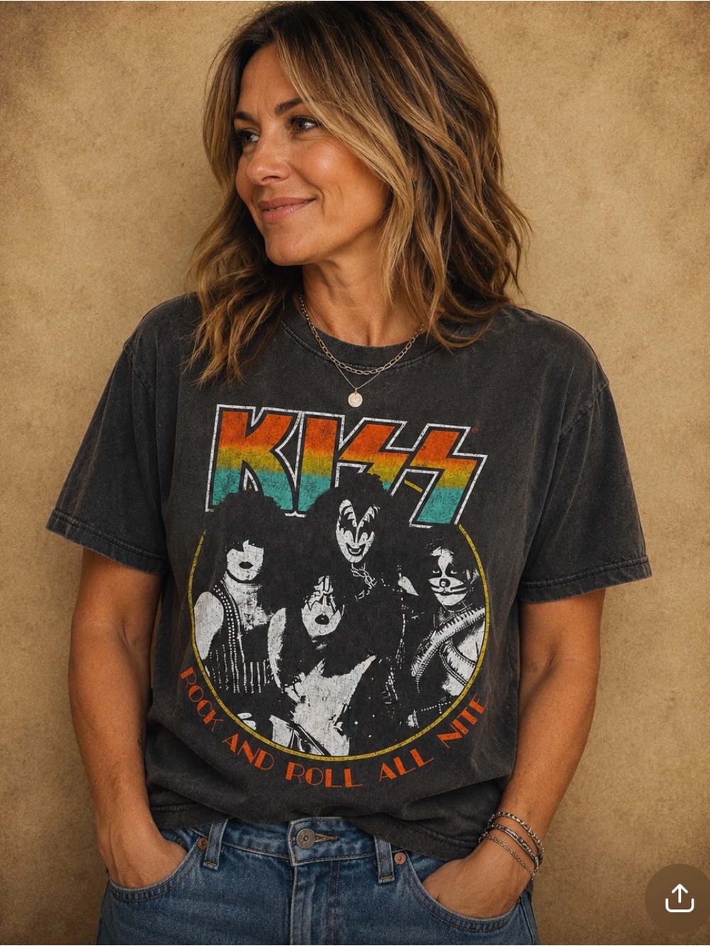 KISS Graphic Short Sleeve Tee - Charcoal
